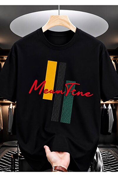 EYMORA Black Red Lettered Meawnvibe Pink Graphic Printed Unisex T-Shirt 100% ...