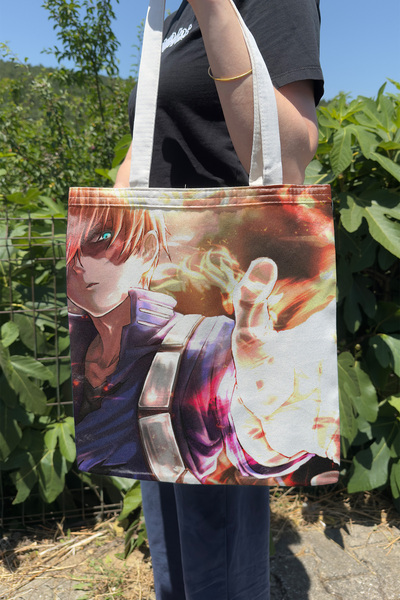 ZipZap Shoto Todoroki V2 Summer Winter Double-Sided Canvas Print Tote Bag Ani...