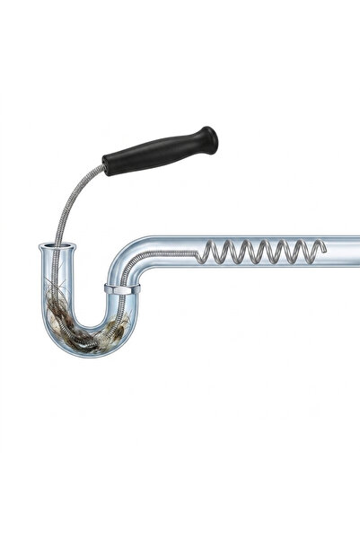 KL HOME Beybi Temizlik Eldiveni - 3 Metre Metal Lavabo Açma Teli Gider Açma Kiti
