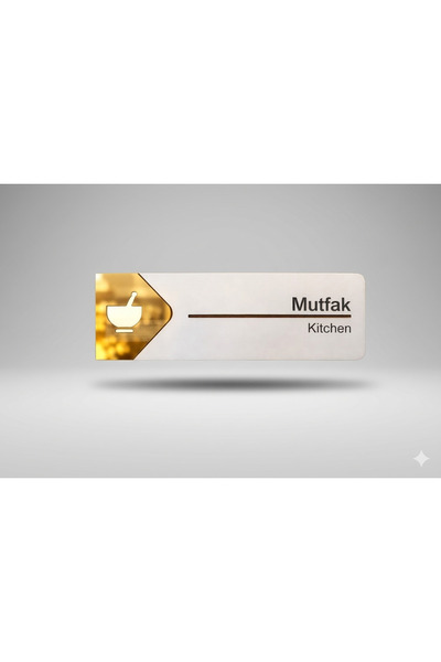 Ronson Mutfak Kapı Tabelası Aynalı Gold Pleksi Simgeli – Kişiselleştirilebili...