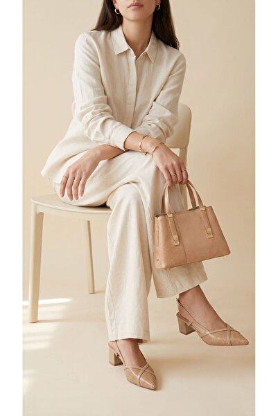 Cartella Rosa Women's Beige Bag and Shoe Set