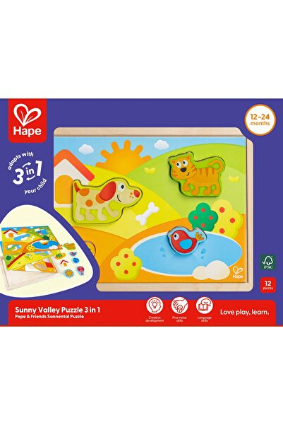 Hape Puzzle valea insorita E1601, Hape, Multicolor, + 18 luni