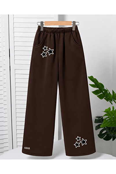 haha Stars Printed Wide Leg Sweatpants for Girls