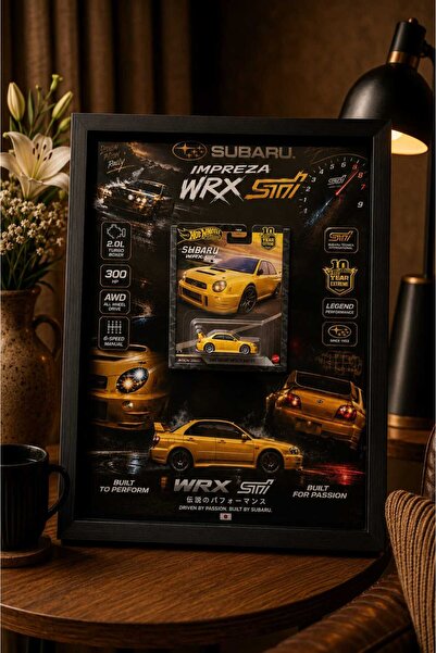 HOT WHEELS Hotwheels 1/64 ölçekli Subaru Impreza WRX STI 47.5x37.5 tablo