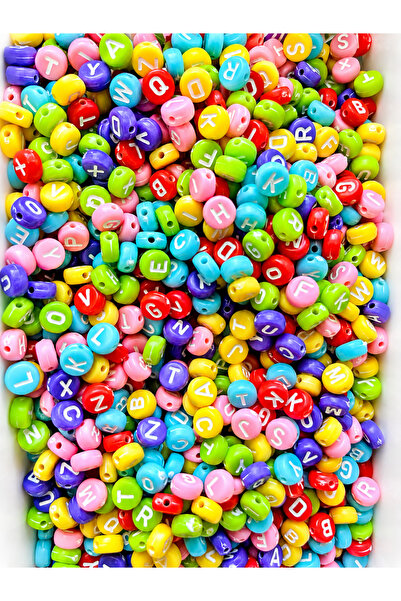 E.B EBRULİ BONCUK Harf Boncuklar Karışık Renkli / Siyah-Beyaz Basık Yuvarlak ...