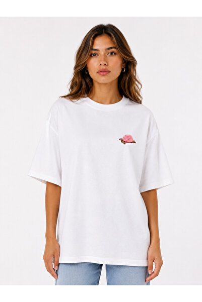 Compostela Unisex Women's Men's Human Made Red Heart Logo Printed Oversized T...