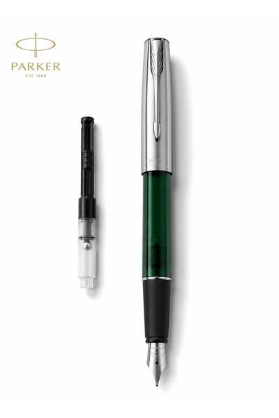Parker قلم رولربول فرونتير شفاف أخضر + مجموعة حبر