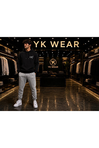 YK WEAR يوني سكس..طقم بدلة رياضية بغطاء للرأس للموسم الجديد بتصميم عصري