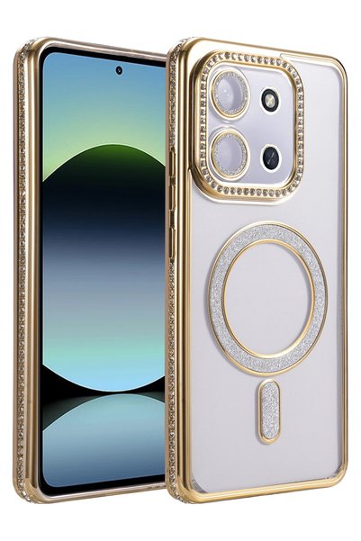 New Face Ilkestor Redmi 15C 4g Joke Simli Magneticsafe Case (203232) - Gold
