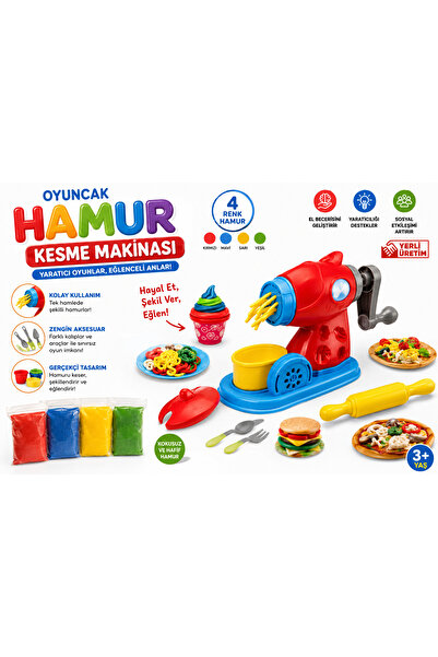 Smart Dough Hamur Şekillendirme ve Kesme Makinesi Oyun Seti 4 Renk Hamurlu