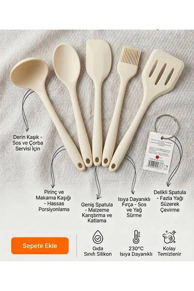 AYS DEKOR Ultra Hard Tip Heat Resistant Silicone Serving Set, Ladle, Spatula,...