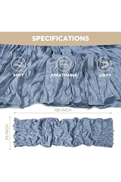 Artoid Mode Boho Sage Green Gauze Wedding Cheesecloth Table Runner, 35x120 In...