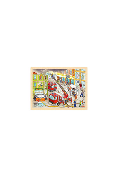 Goki Puzzle din lemn Pompieri 96 piese.