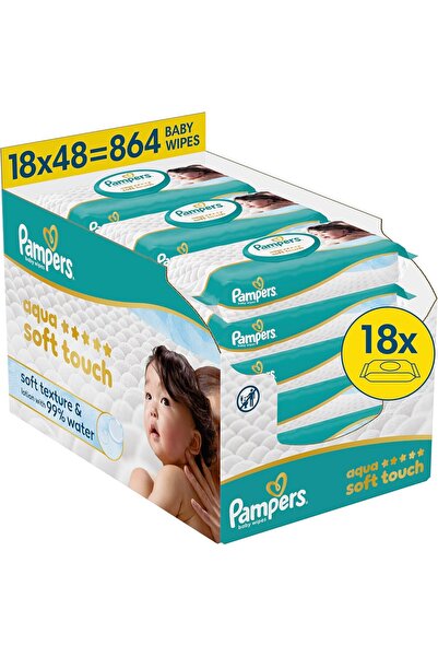 Prima Pampers Aqua Soft Touch 99% Water-Containing Perfume-Free Baby Wet Wipe...