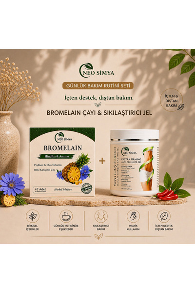 Bromelain Bitki Çayı + Sıkılaştırıcı Jel | Günlük Bakım Rutini Seti