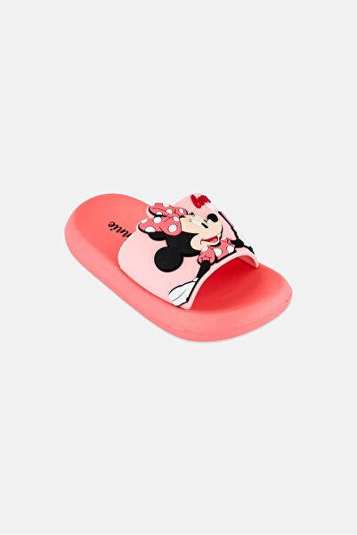 Disney Mickey And Friends Toddlers Girl Minnie Mouse Slip On Slides, Coral