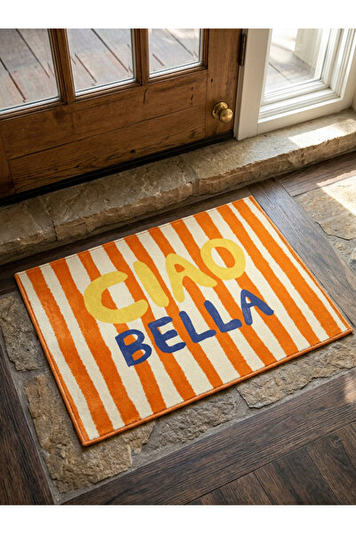 RUGRUMBA Non-Slip Sole Positive Energy Themed Washable Door Front-Bathroom Ma...