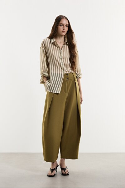 LEFTIES Pileli barrel pantolon