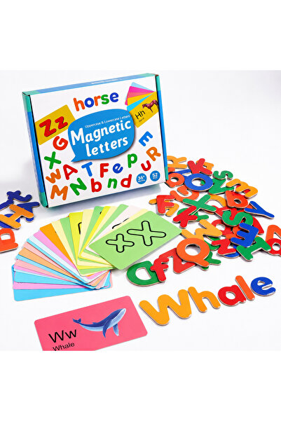 Stuniko ® Set 52 Litere Magnetice Montessori din Carton – Carduri Educațional...