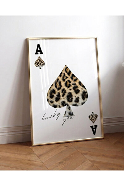 Leopar Desenli İskambil Poster - Stockholm - Pinterest Duvar Dekoru - Oda Dekoru (Çerçevesiz)