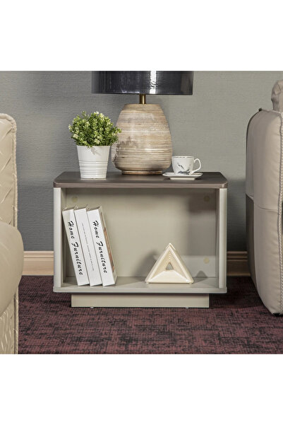 Midas Furniture طاولة جانبية للمكتب من كريل باللون البني