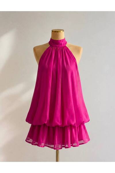 EURO Halter yaka mini elbise
