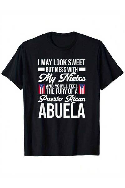 29CUN Funny Rican Grandma Abuela Puerto Rico Loose Style New Unisex Short-Sle...