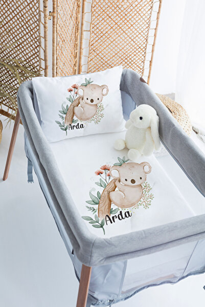 Lilabio %100 Pamuk İsme Özel 70x120 Park Yatak Nevresim Takımı Koala