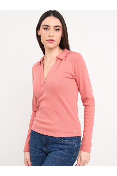 Timeout - Tricou dama cu maneca lunga de culoare uniforma