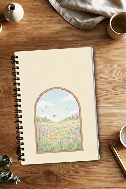 giftkonsept دفتر ملاحظات بتصميم منظر الزهور البرية مقاس A5، 50 ورقة، 100 صفحة...