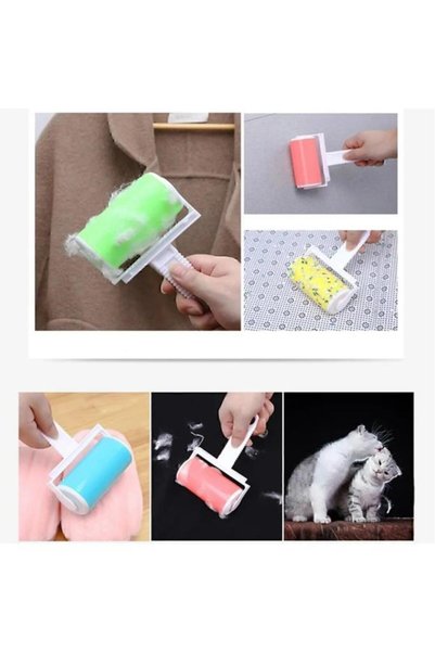 Pisicik 2 Pieces Washable Hair Dust Collection Roller Clothes Carpet Sofa Cat Dog Hair Cleaning Apparatus