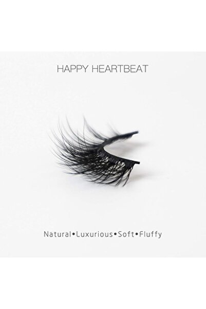 Happy Heartbeat رموش صناعية ثلاثية الأبعاد طبيعية المظهر من فرو المنك الصناعي...
