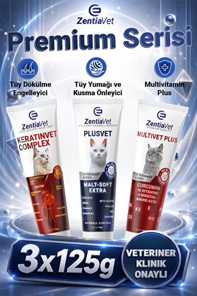 zentiavet Kedi Tüy Dökülmesi Engelleyici Önleyici, Kedi Tüy Yumağı ve Kusma Ö...