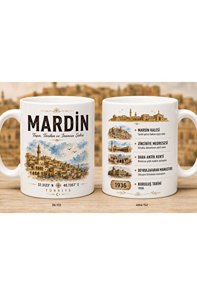 siverek reklam Cana ceramică tematică Mardin – Cana de cafea de 330 ml cu mod...