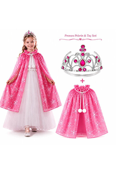 OSKA GLOBAL Fairytale Princess Pink Cape and Crown Set (85 cm)