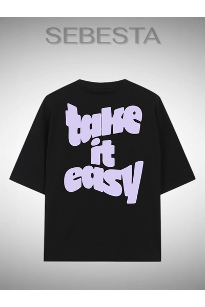 Sebesta Fashion Take It Easy Printed Premium Oversize T-Shirt