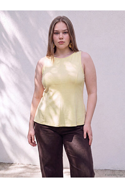 LC Waikiki Original Plus Size Ruffle Peplum Blouse