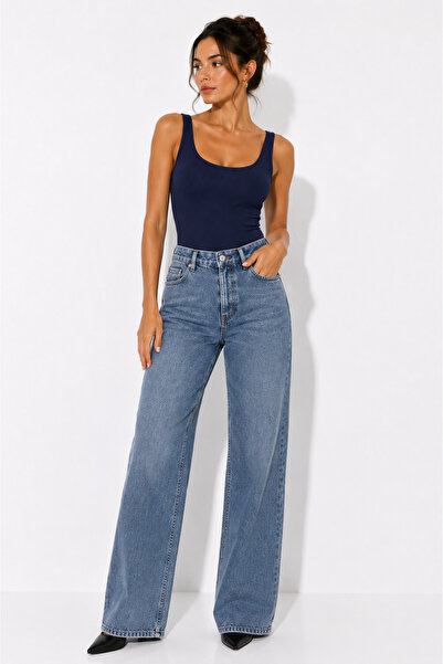 HİRA Premium U Yaka Fitilli Kaşkorse Body Kolsuz Slim Fit Basic Bluz