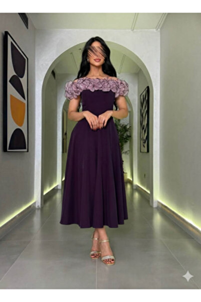 BASMA FASHION فستان سهرة ميدي بتصميم جديد