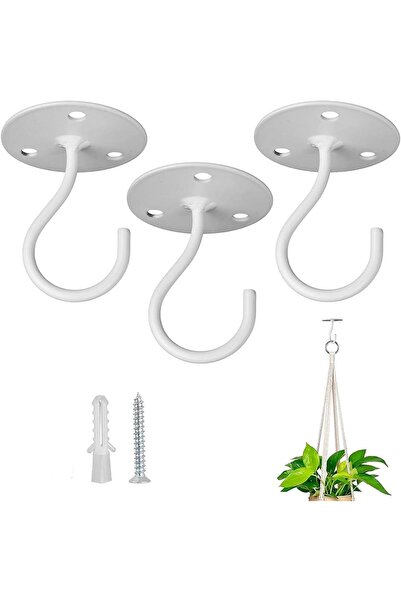 Arabest 3-Piece Heavy-Duty Metal Hooks,Wall & Ceiling Planter Hooks for Hangi...
