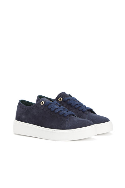 George Hogg Lacivert Saraç Detaylı Kadın Süet Sneaker