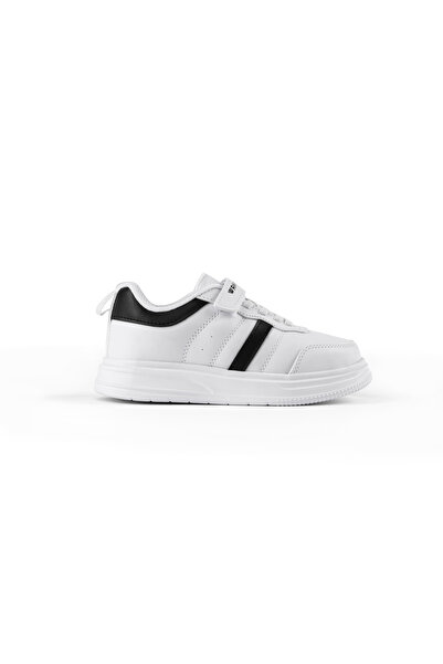 Tonny Black Children's Unisex White Black Comfortable Fit Side Striped Velcro...