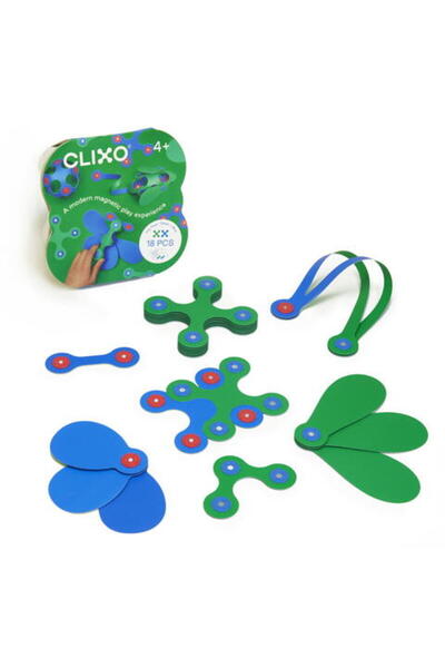 Clixo ®   Магнитна конструкторна игра - Itsy Синьо и зелено (18 части)