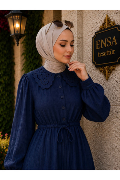 ENSA TESETTUR Bebe Yaka Elbise Lacivert