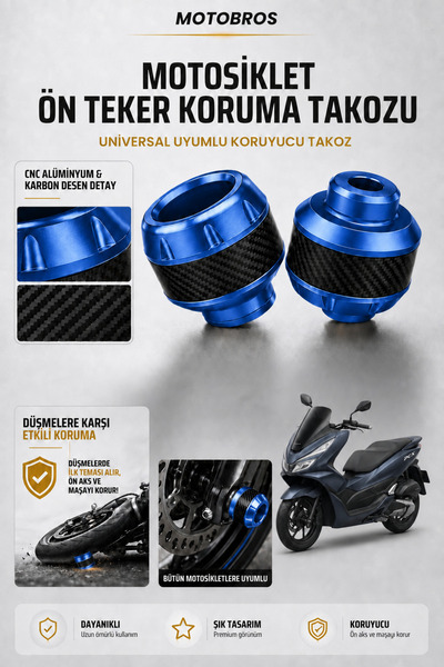 Motobros Motosiklet Aks Koruma Takozu Honda Pcx Uyumlu Motosiklet Ön Teker Ta...