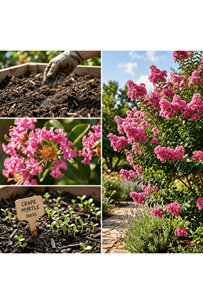 Bloom & Sow Seed Pink Crape Myrtle Lagerstroemia Seeds, Vibrant Pink Blooming...