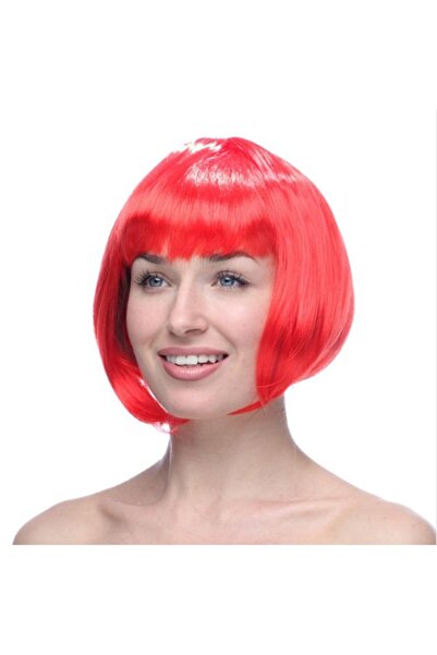 FTA TİCARET Red Blunt Wig Hair