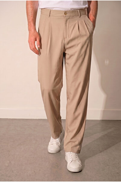 UFC 1985 TOP BRAND Men's Relaxed Fit Double Pleated Elastic Waist Trousers