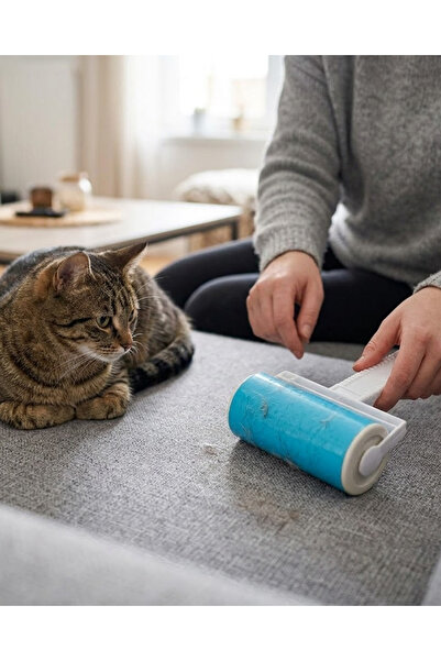 Yıkanabilir Pet Tüy Toplama Aparatı Kıyafet Koltuk Araba İçi Temizlik Rulosu