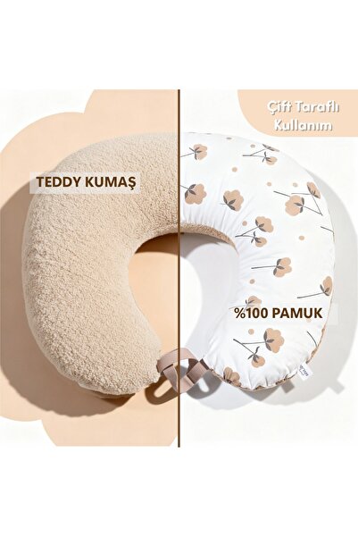 Sevi Bebe Large Size Teddy Mother Baby Cushion Double-Sided Use 60X60Cm